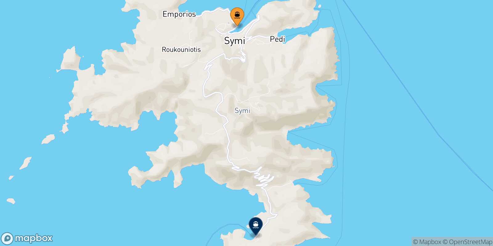 Mapa de la ruta Symi Panormitis (Symi)