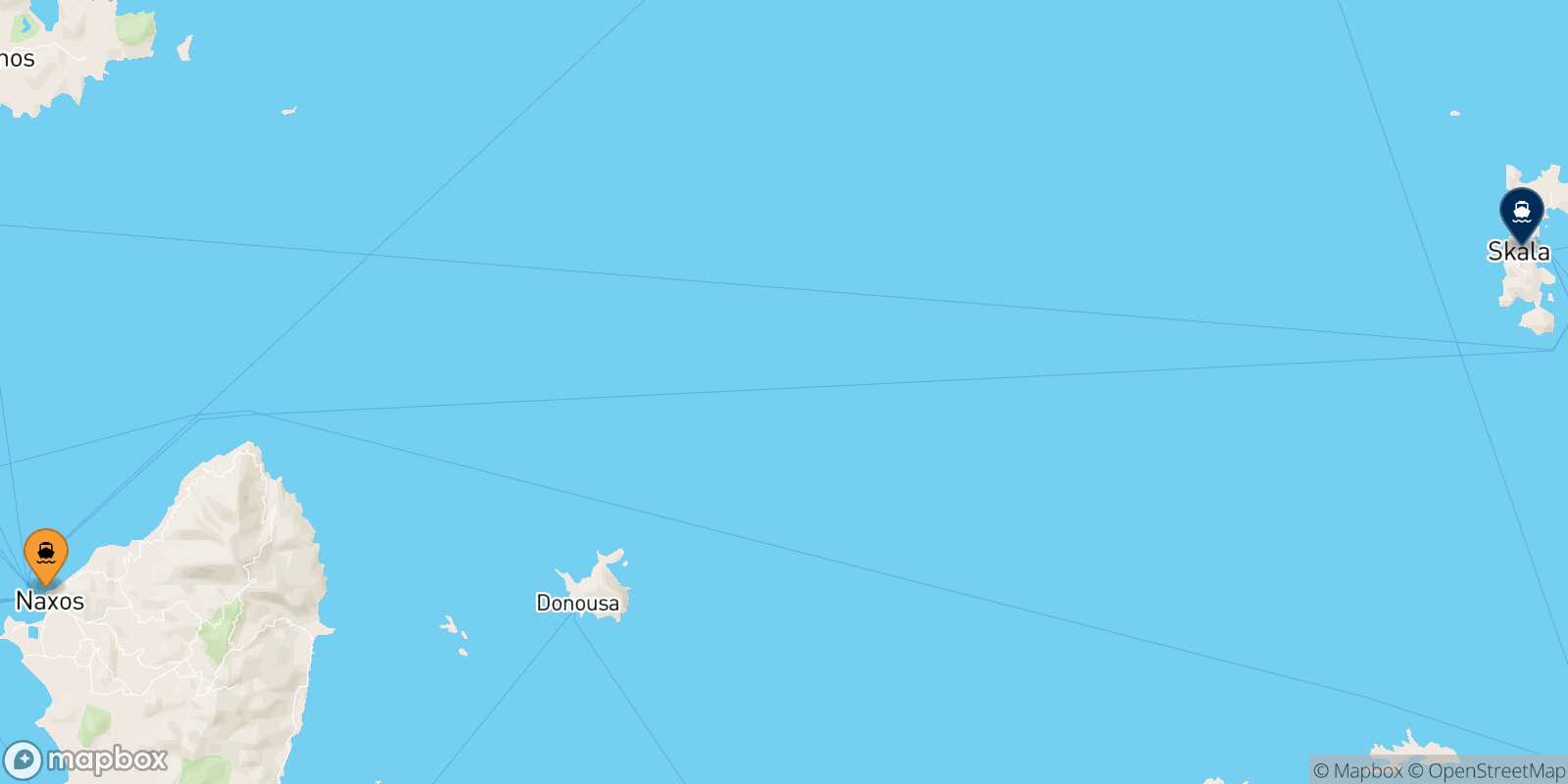 Mapa de la ruta Naxos Patmos