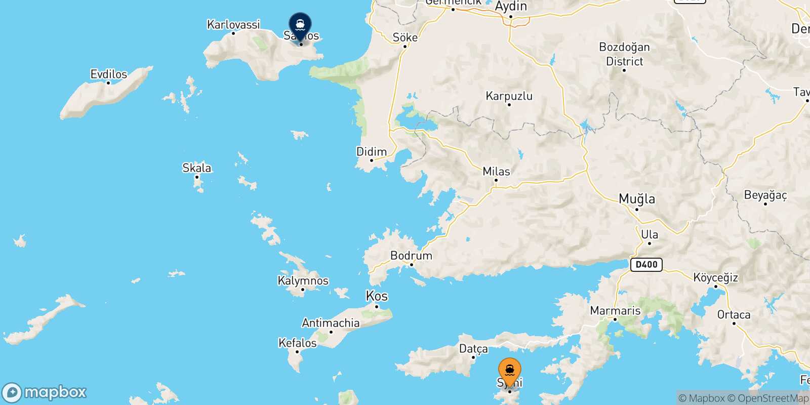 Mapa de la ruta Symi Vathi (Samos)