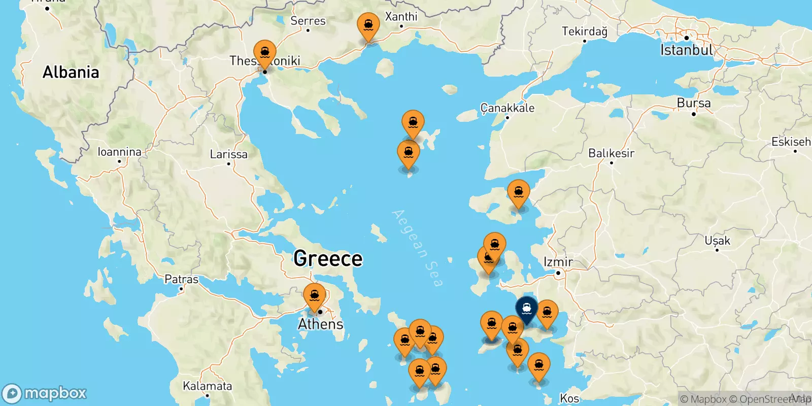 Ferries de Grecia a Karlovassi (Samos)