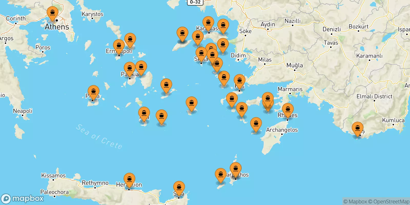 Ferries de Grecia a Rodas