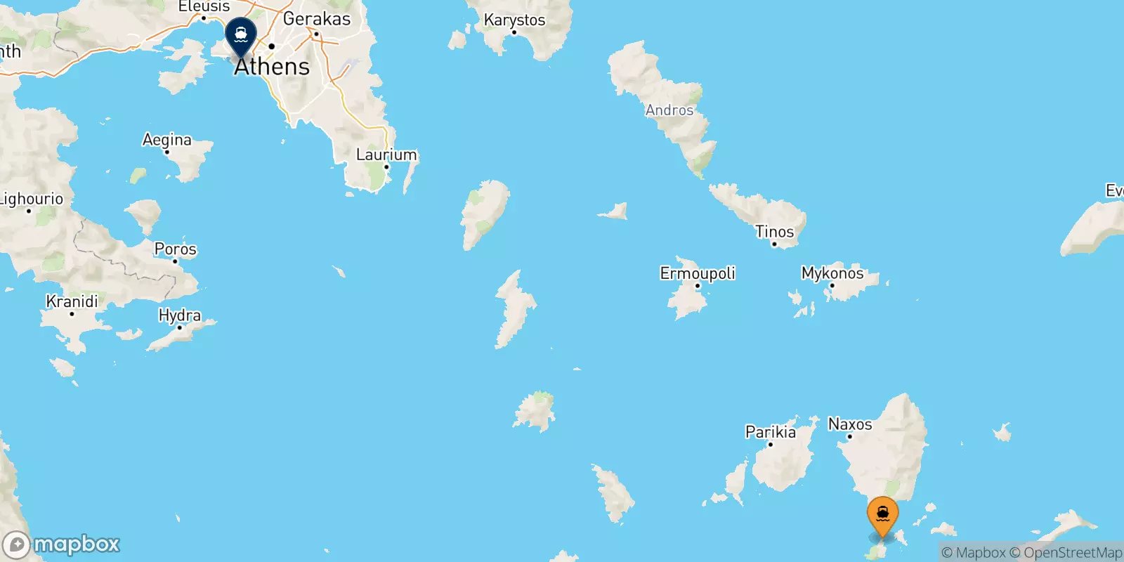 Ferries de Iraklia a El Pireo