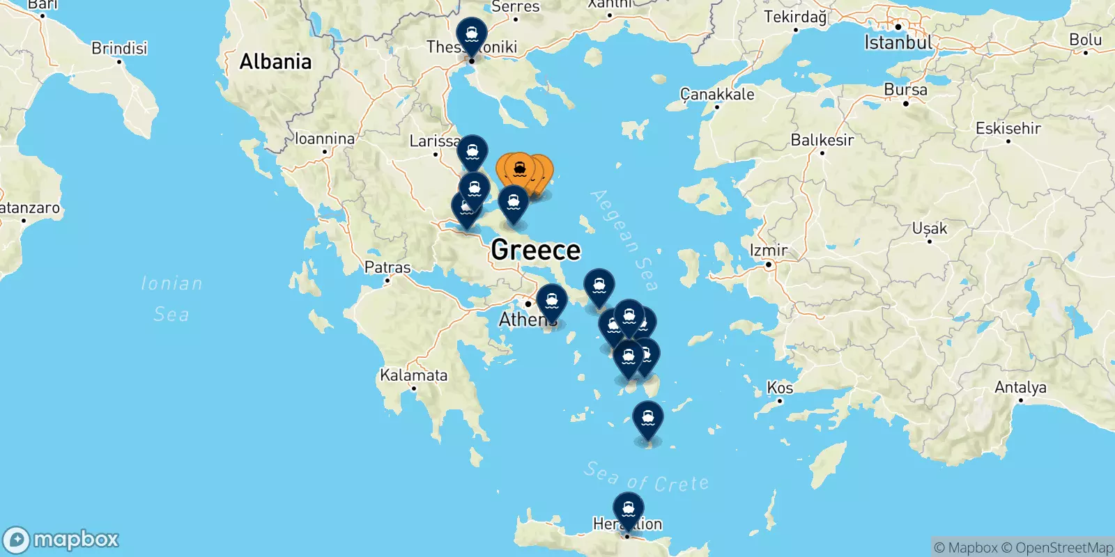 Ferries de Islas Espóradas a Grecia