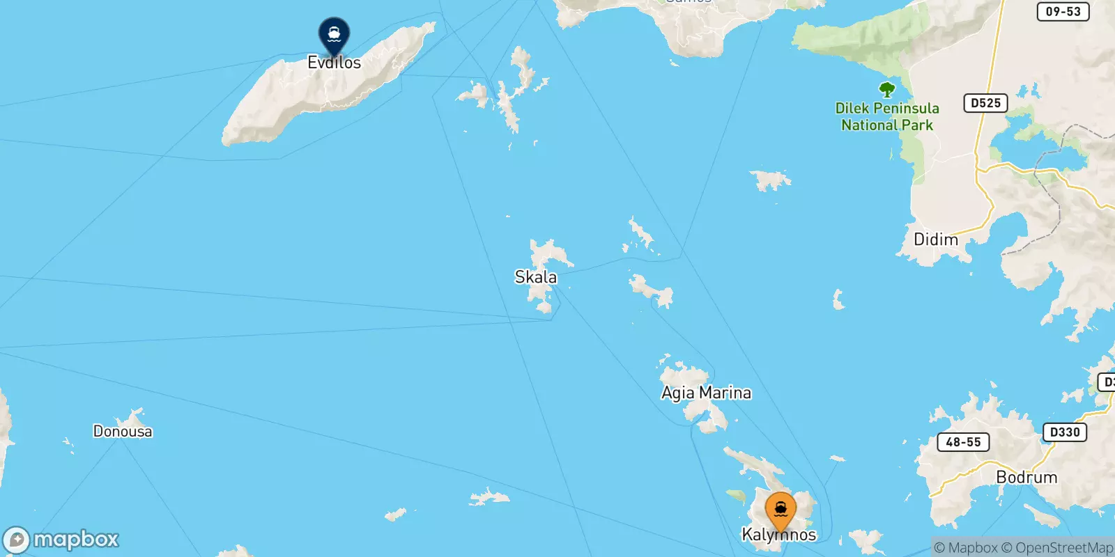 Ferries de Kalymnos a Agios Kirikos (Ikaria)