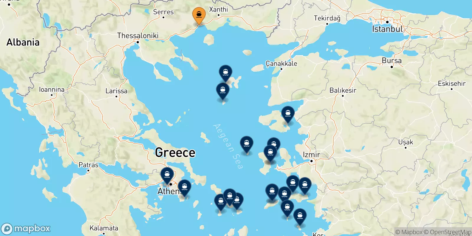 Ferries de Kavala a Grecia