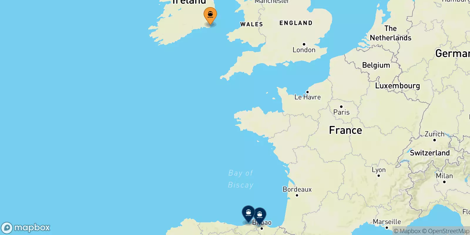 Ferries de Rosslare a España