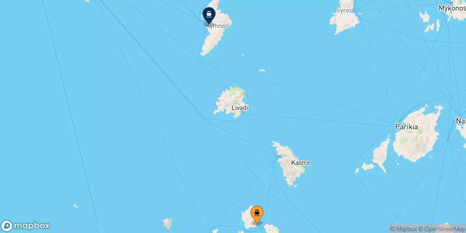 Ferries de Kimolos a Kythnos