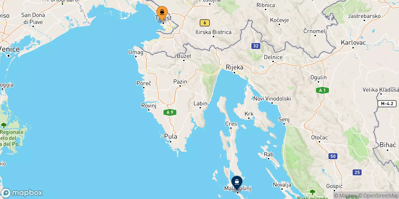 Ferries de Italia a Mali Losinj