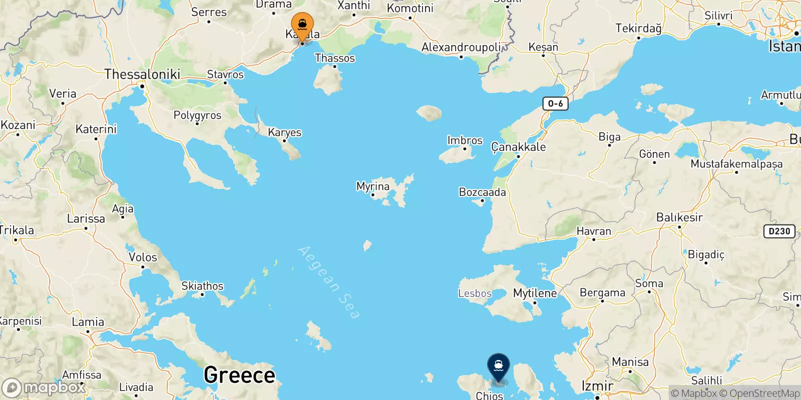 Ferries de Kavala a Inousses