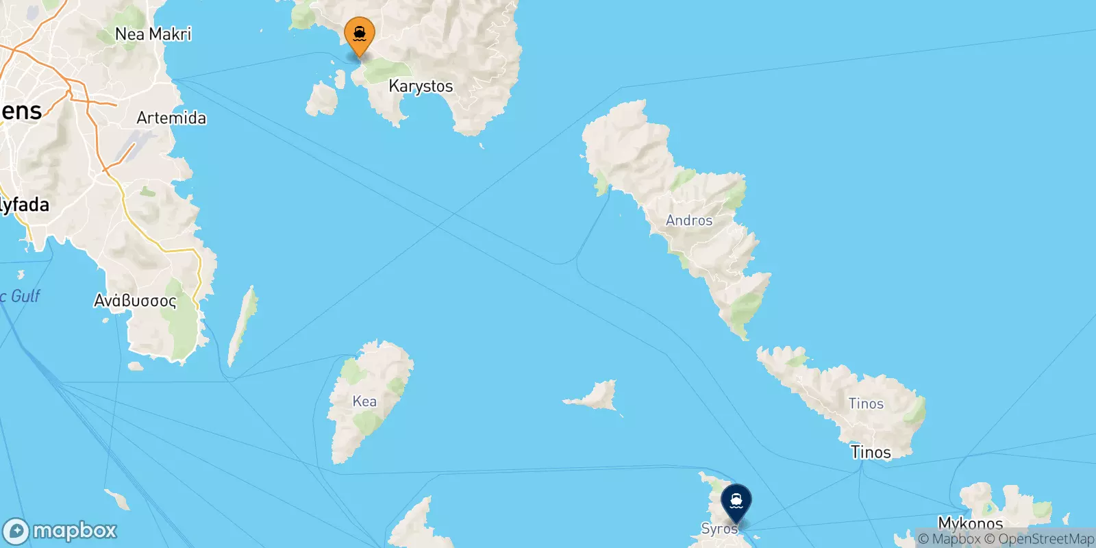 Ferries de Marmari a Syros