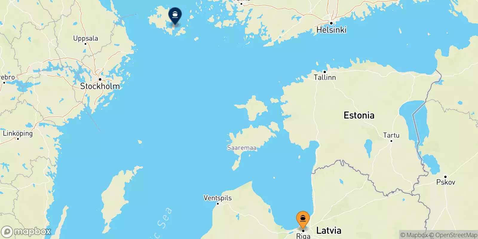 Ferries de Letonia a Islas Aland