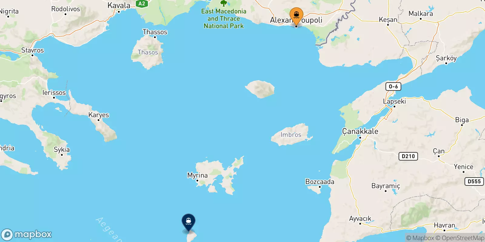 Ferries de Alexandroupoli a Agios Efstratios