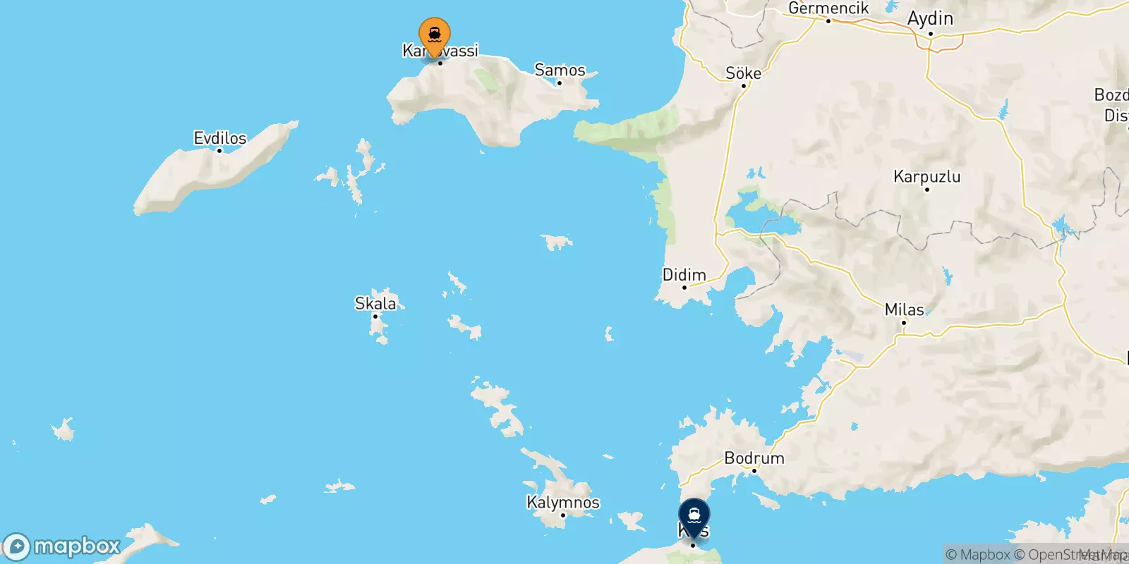 Ferries de Karlovassi (Samos) a Kos