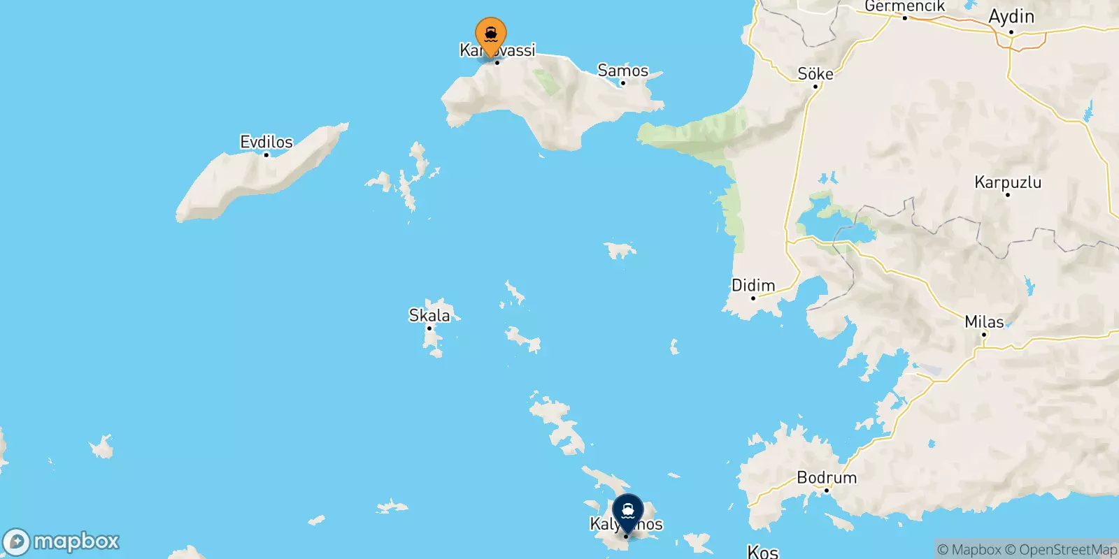 Ferries de Karlovassi (Samos) a Kalymnos