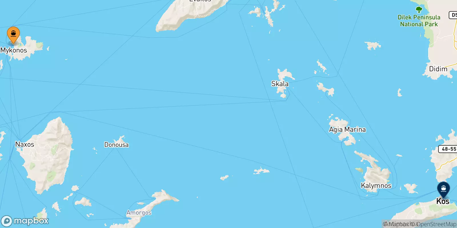 Ferries de Mykonos a Kos