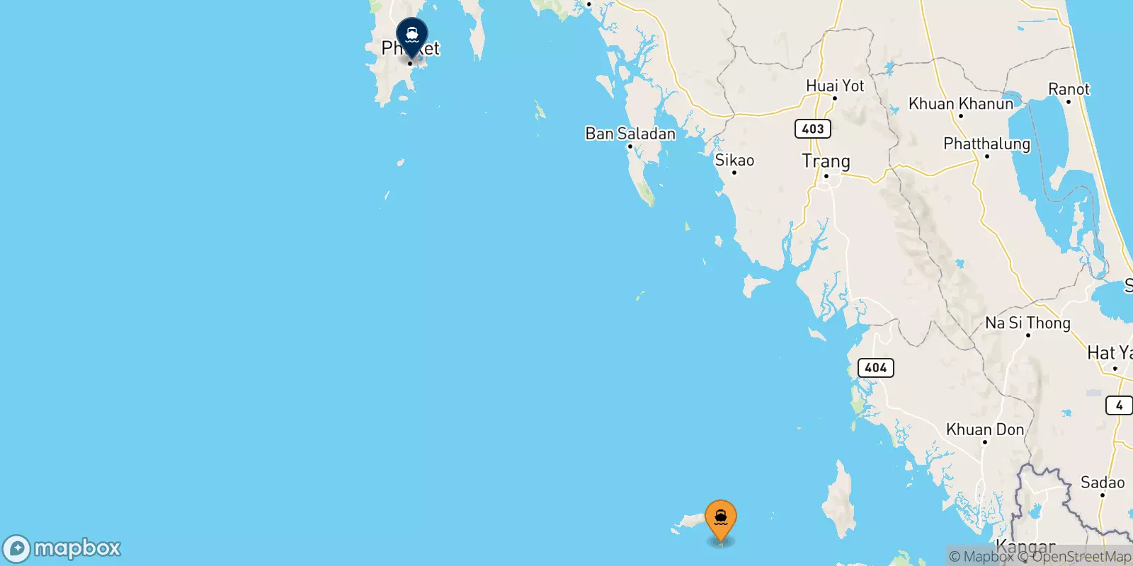 Ferries de Koh Lipe (Bundhaya Pier) a Phuket (Rassada Pier)