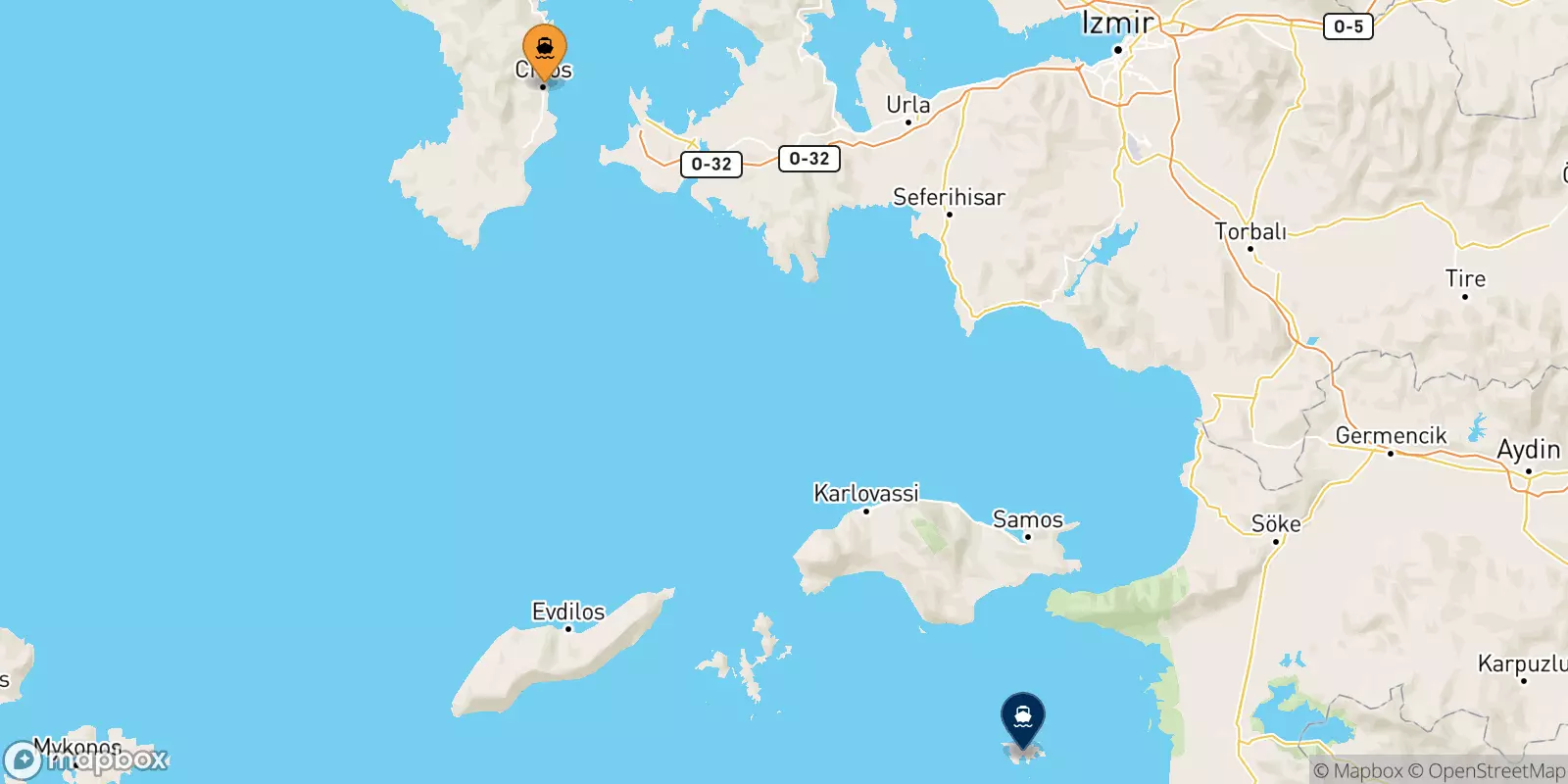 Ferries de Quios a Agathonisi