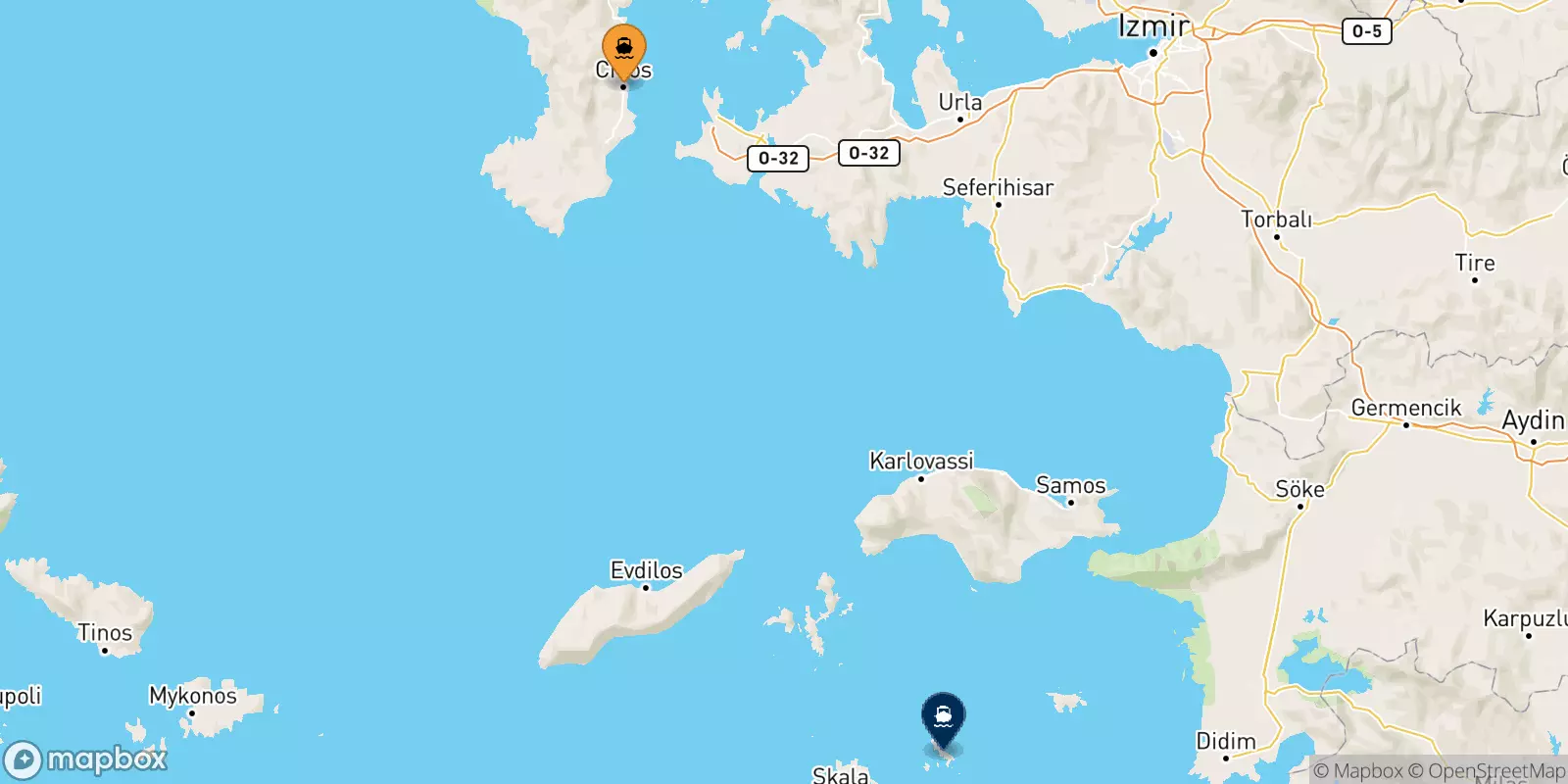 Ferries de Quios a Arkyi