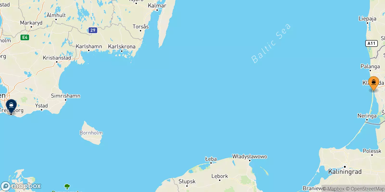 Ferries de Klaipeda a Trelleborg