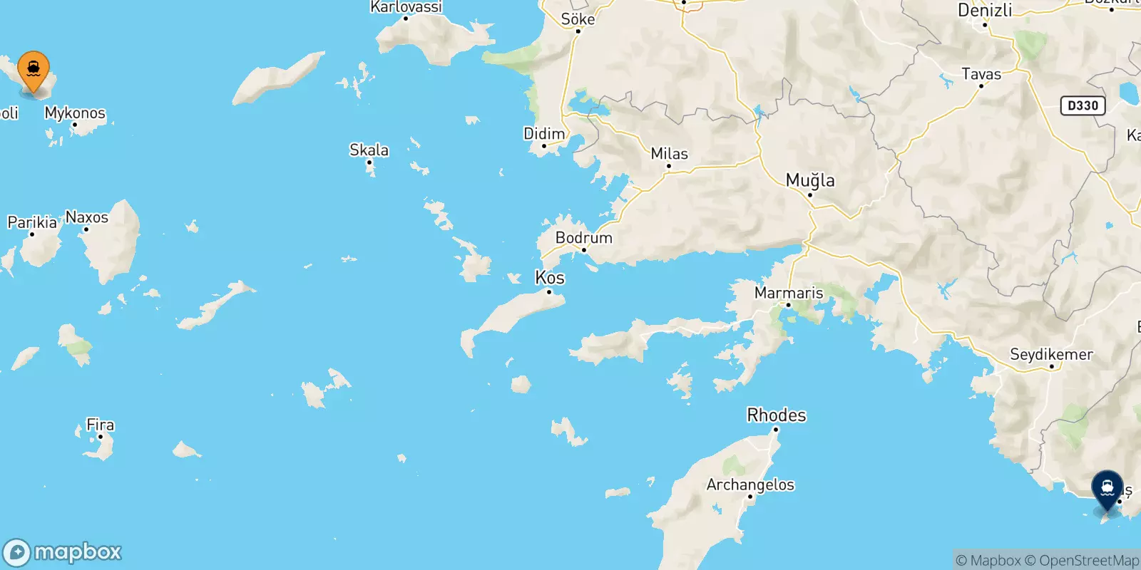 Ferries de Tinos a Kastelorizo Ferries de Tinos a Kastelorizo