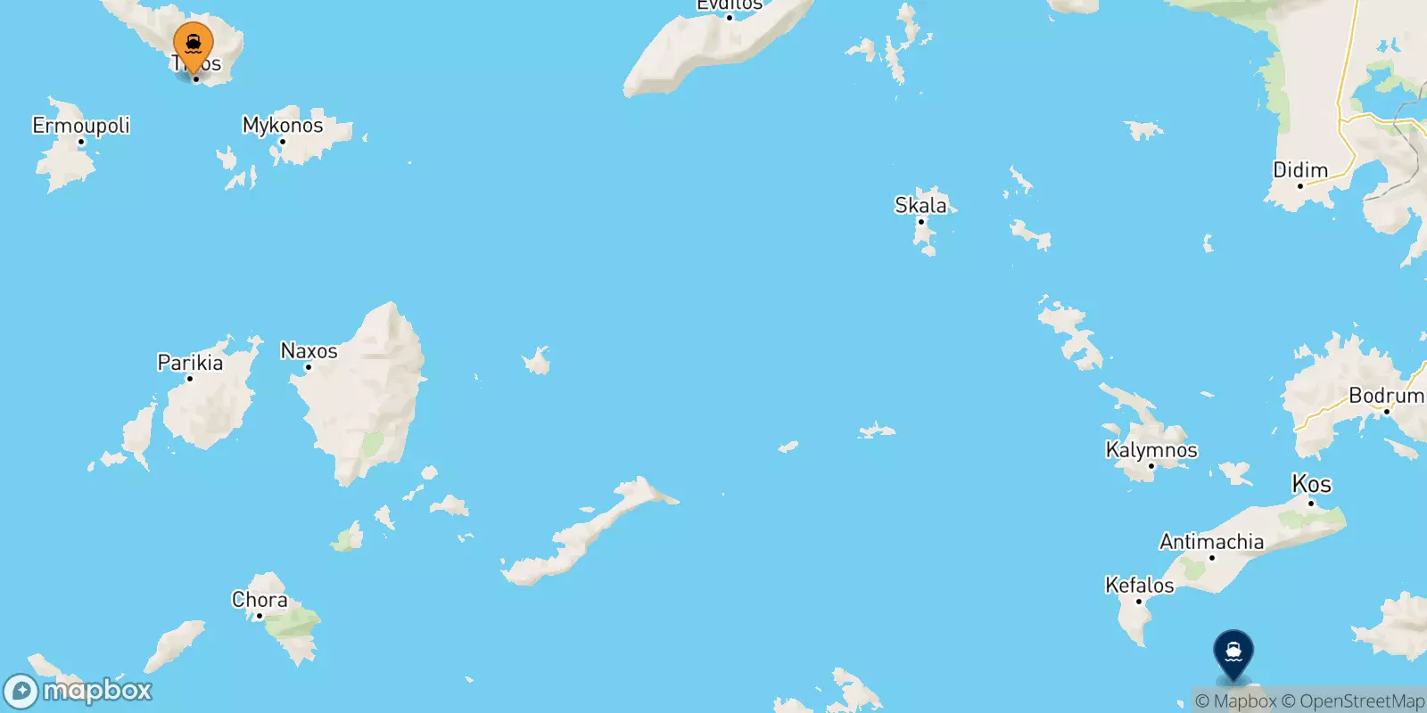 Ferries de Tinos a Nisyros Ferries de Tinos a Nisyros